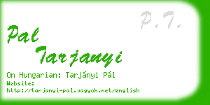 pal tarjanyi business card